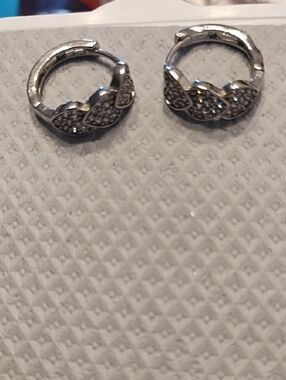 Silver Crystal Pavé Hoop Earrings - Women Jewelry
